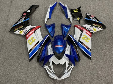 22 Rockstar White and Blue 11-24 GSXR 600-750 Fairings