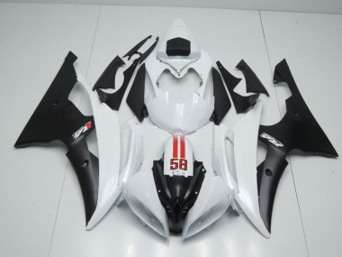 58 Sic White and Black 08-16 R6 Fairings