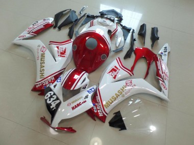 634 White and Red 12-16 CBR1000RR Fairings