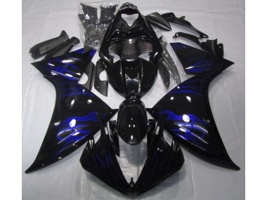 Black & Blue Flame 09-11 R1 Fairings