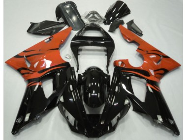 Black Flame & Orange 00-01 R1 Fairings