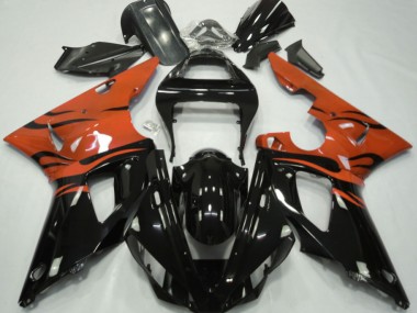 Black Flame & Orange 00-01 R1 Fairings