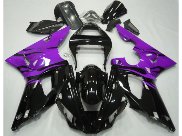 Black Flame & Purple 00-01 R1 Fairings