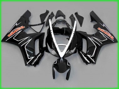 Black Gloss with White 06-08 Daytona 675 Fairings