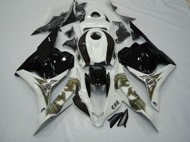 Black Gold and White 09-12 CBR600RR Fairings