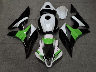 Black White and Green 07-08 CBR600RR Fairings