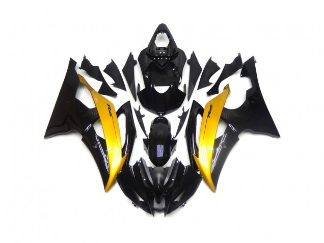 Black and Gold Gloss 08-16 R6 Fairings