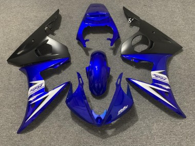 Blue White and Matte Black 03-04 R6 Fairings