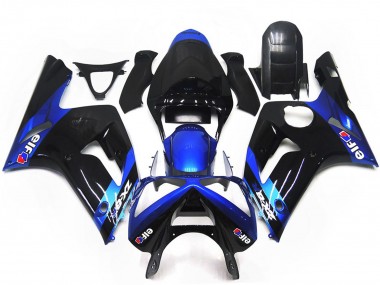 Blue and Gloss Black Elf 03-04 ZX6R Fairings