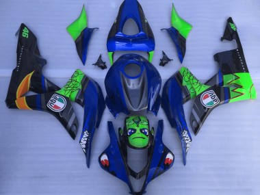 Blue and Green Shark 07-08 CBR600RR Fairings