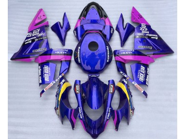 Blue and Pink Trickstar 04-05 ZX10R Fairings