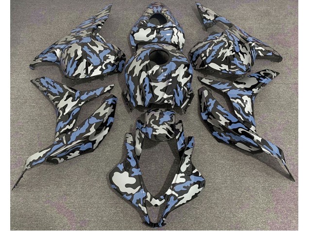 Blue and Silver Camo 09-12 CBR600RR Fairings