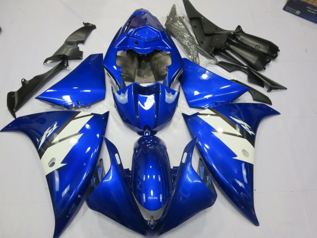 Blue and White 12-14 R1 Fairings