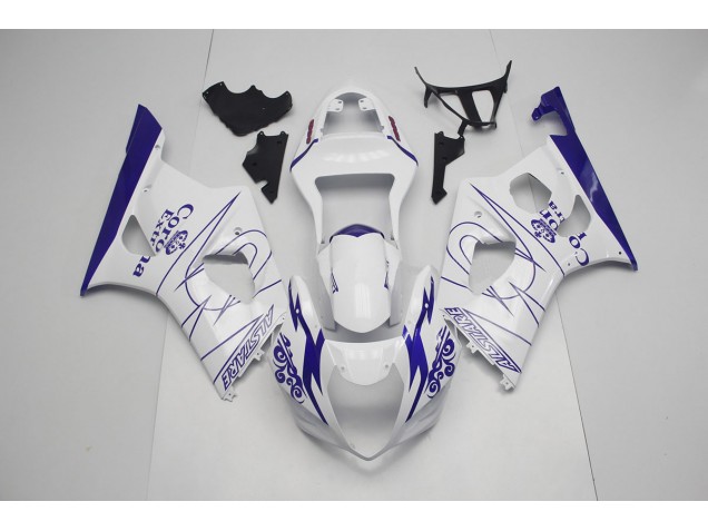 Blue and White Corona 03-04 GSXR 1000 Fairings