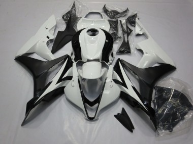 Clean Black and White 07-08 CBR600RR Fairings