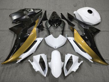 Custom Gold Black and White 08-16 R6 Fairings