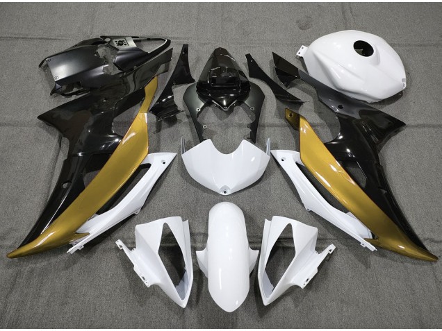 Custom Gold Black and White 08-16 R6 Fairings