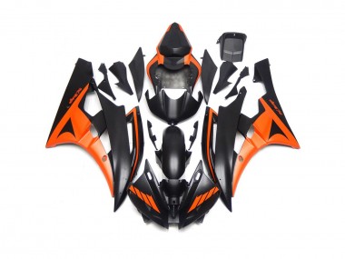 Custom Matte Black and Orange 06-07 R6 Fairings