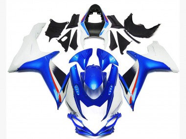 Deep Blue and Gloss White Style 11-24 GSXR 600-750 Fairings