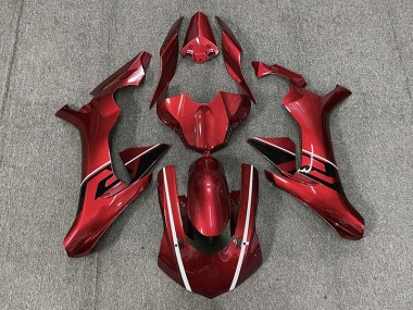 Deep Red & Black and White Accents 15-19 R1 Fairings