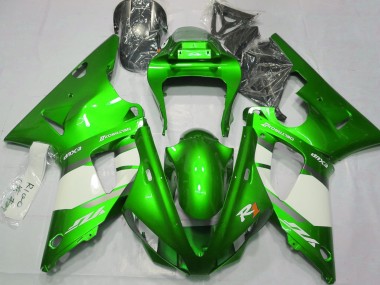 Electric Green & White 00-01 R1 Fairings