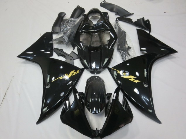 Gloss Black Gold 09-11 R1 Fairings