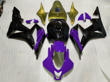 Gloss Black & Purple and Gold Accents 07-08 CBR600RR Fairings