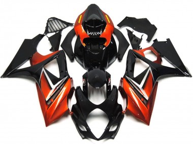 Gloss Black and Bronze Gold 07-08 GSXR 1000 Fairings