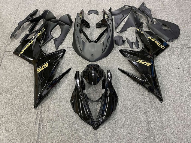 Gloss Black w Gold 13-16 Daytona 675 Fairings