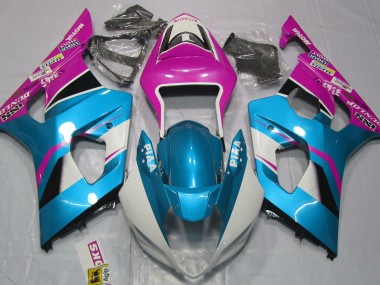 Gloss Blue and Pink 03-04 GSXR 1000 Fairings