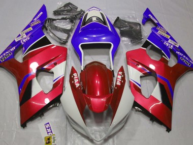 Gloss Candy Red and Blue 03-04 GSXR 1000 Fairings