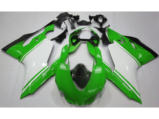 Gloss Green White and Black 11-14 Ducati 1199 Fairings