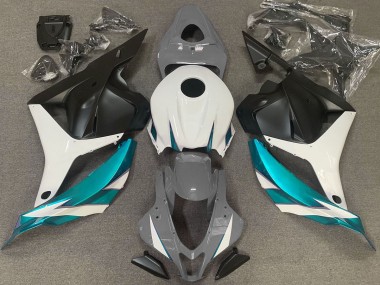 Gloss Grey White and Light Blue 09-12 CBR600RR Fairings