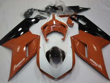 Gloss Orange & White 07-14 Ducati 848 1098 1198 Fairings