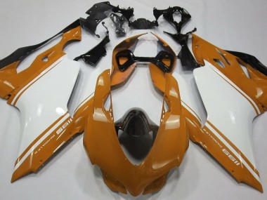 Gloss Orange White and Black 11-14 Ducati 1199 Fairings