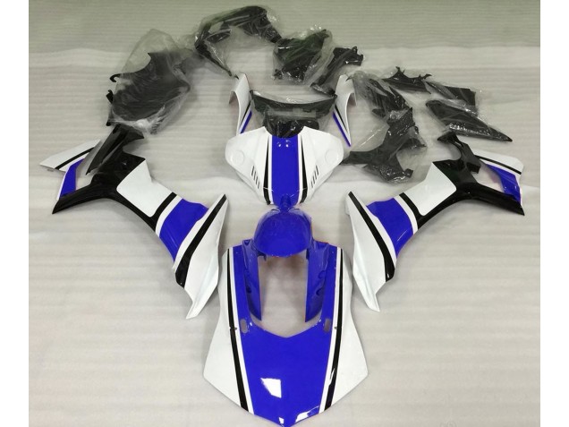 Gloss White Blue and Black 15-19 R1 Fairings