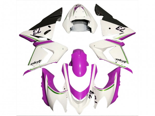 Gloss White & Pink 04-05 ZX10R Fairings