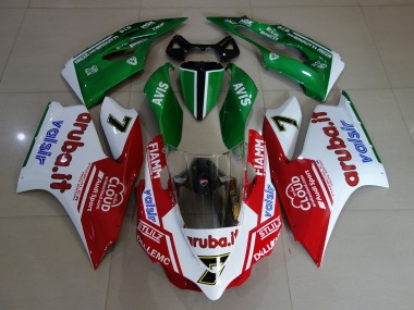 Gloss White / Red / Green 11-14 Ducati 1199 Fairings