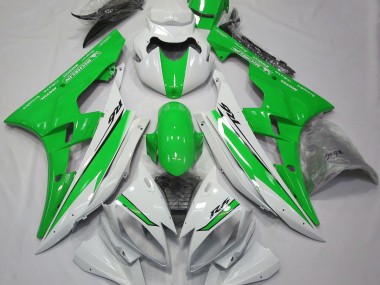 Gloss White and Green 06-07 R6 Fairings