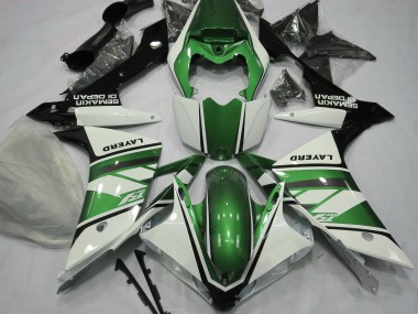 Gloss White and Green 07-08 R1 Fairings