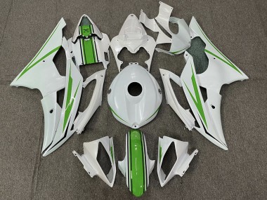 Gloss White and Green 08-16 R6 Fairings