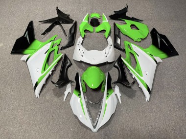 Gloss White and Green 13-16 Daytona 675 Fairings