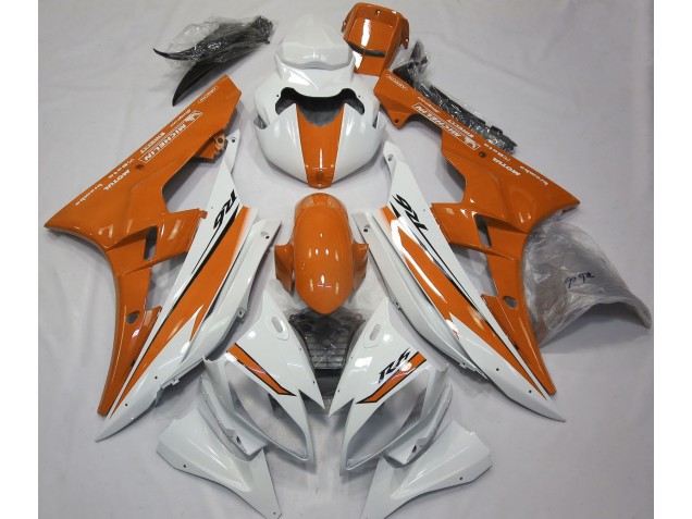 Gloss White and Orange 06-07 R6 Fairings