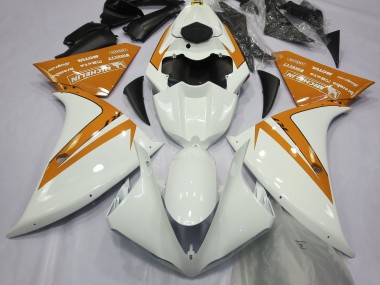 Gloss White and Orange 12-14 R1 Fairings