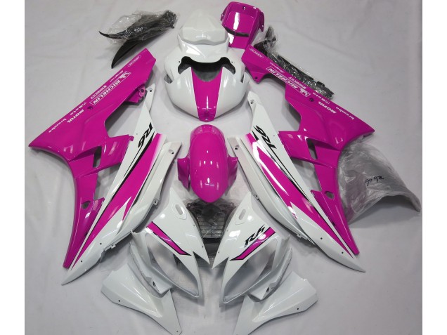 Gloss White and Pink 06-07 R6 Fairings