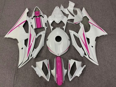 Gloss White and Pink 08-16 R6 Fairings