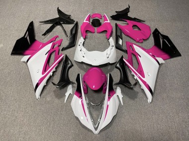 Gloss White and Pink 13-16 Daytona 675 Fairings