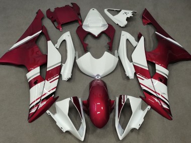 Gloss White and Red OEM Style 08-16 R6 Fairings