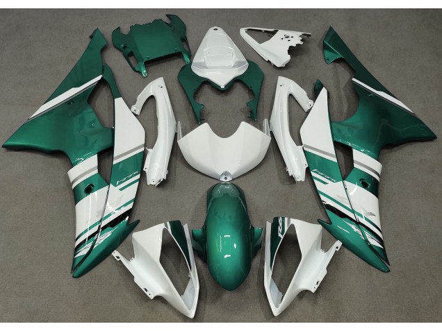 Gloss White and Seafoam Green OEM Style 08-16 R6 Fairings