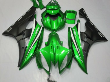 Green Black and White 06-07 R6 Fairings